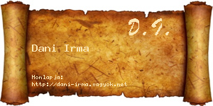Dani Irma névjegykártya