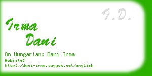 irma dani business card
